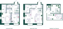 Планировка 3-комнатной квартиры, 117 м2