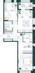 Планировка 2-комнатной квартиры, 75,6 м2