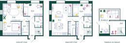Планировка 4-комнатной квартиры, 150,4 м2