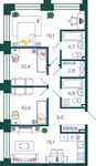 Планировка 3-комнатной квартиры, 80,3 м2