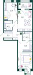 Планировка 2-комнатной квартиры, 76,3 м2