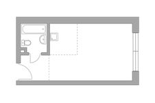 Планировка 1-комнатной квартиры, 26,3 м2