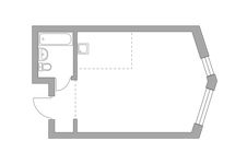 Планировка 1-комнатной квартиры, 33,9 м2