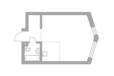 Планировка 1-комнатной квартиры, 31,5 м2