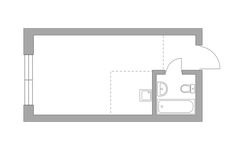 Планировка 1-комнатной квартиры, 23,5 м2