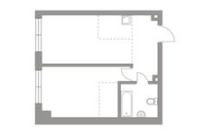 Планировка 2-комнатной квартиры, 44,3 м2