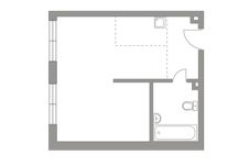 Планировка квартиры студии, 36,4 м2