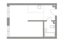Планировка квартиры студии, 36,4 м2