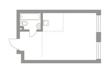 Планировка квартиры студии, 35,1 м2