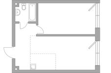 Планировка 2-комнатной квартиры, 42,9 м2