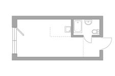 Планировка квартиры студии, 21,7 м2