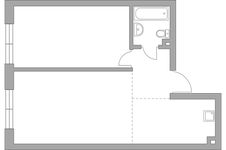 Планировка 2-комнатной квартиры, 49,5 м2