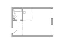 Планировка квартиры студии, 37 м2