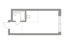 Планировка квартиры студии, 23,1 м2