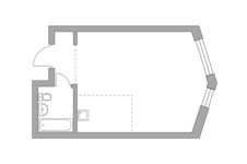 Планировка квартиры студии, 33,9 м2