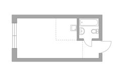 Планировка квартиры студии, 23,5 м2