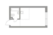 Планировка квартиры студии, 22,3 м2