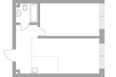 Планировка 2-комнатной квартиры, 42,9 м2