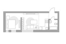 Планировка 2-комнатной квартиры, 32,8 м2