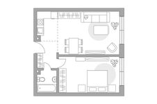 Планировка 2-комнатной квартиры, 49,8 м2
