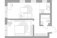 Планировка 2-комнатной квартиры, 40,2 м2