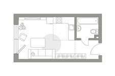 Планировка квартиры студии, 29,3 м2