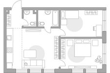Планировка 3-комнатной квартиры, 56,4 м2