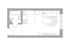Планировка квартиры студии, 25,9 м2