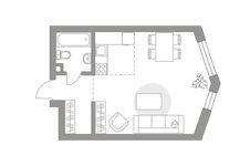 Планировка квартиры студии, 31,5 м2