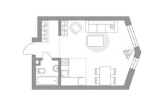 Планировка квартиры студии, 31,5 м2
