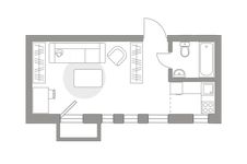 Планировка квартиры студии, 26,8 м2