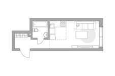 Планировка квартиры студии, 24,4 м2