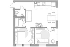 Планировка 3-комнатной квартиры, 52,8 м2
