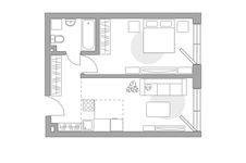 Планировка 2-комнатной квартиры, 39,7 м2