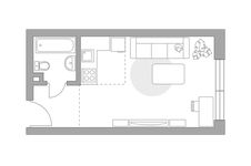 Планировка квартиры студии, 26,3 м2