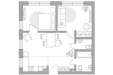 Планировка 3-комнатной квартиры, 51,2 м2