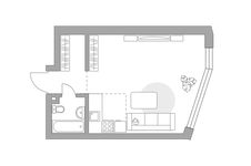 Планировка квартиры студии, 32,9 м2