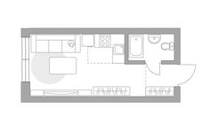 Планировка 1-комнатной квартиры, 20,6 м2