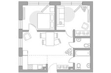 Планировка 3-комнатной квартиры, 51,2 м2