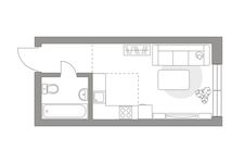 Планировка 1-комнатной квартиры, 20,7 м2