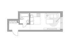Планировка квартиры студии, 24,4 м2