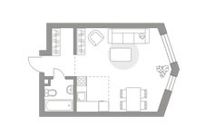 Планировка квартиры студии, 31,5 м2