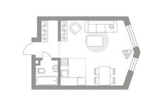 Планировка квартиры студии, 31,5 м2