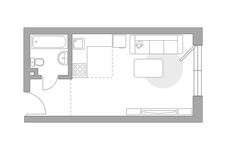 Планировка квартиры студии, 25,9 м2