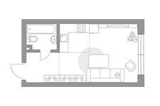 Планировка квартиры студии, 30 м2