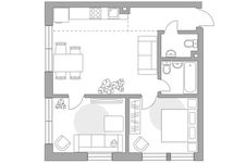 Планировка 3-комнатной квартиры, 52,8 м2