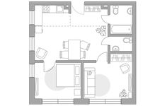 Планировка 3-комнатной квартиры, 51,2 м2