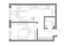 Планировка 2-комнатной квартиры, 40,2 м2