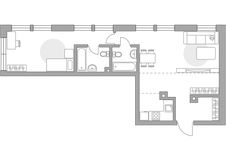 Планировка 2-комнатной квартиры, 57,3 м2