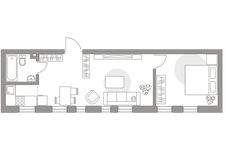 Планировка 2-комнатной квартиры, 42,6 м2